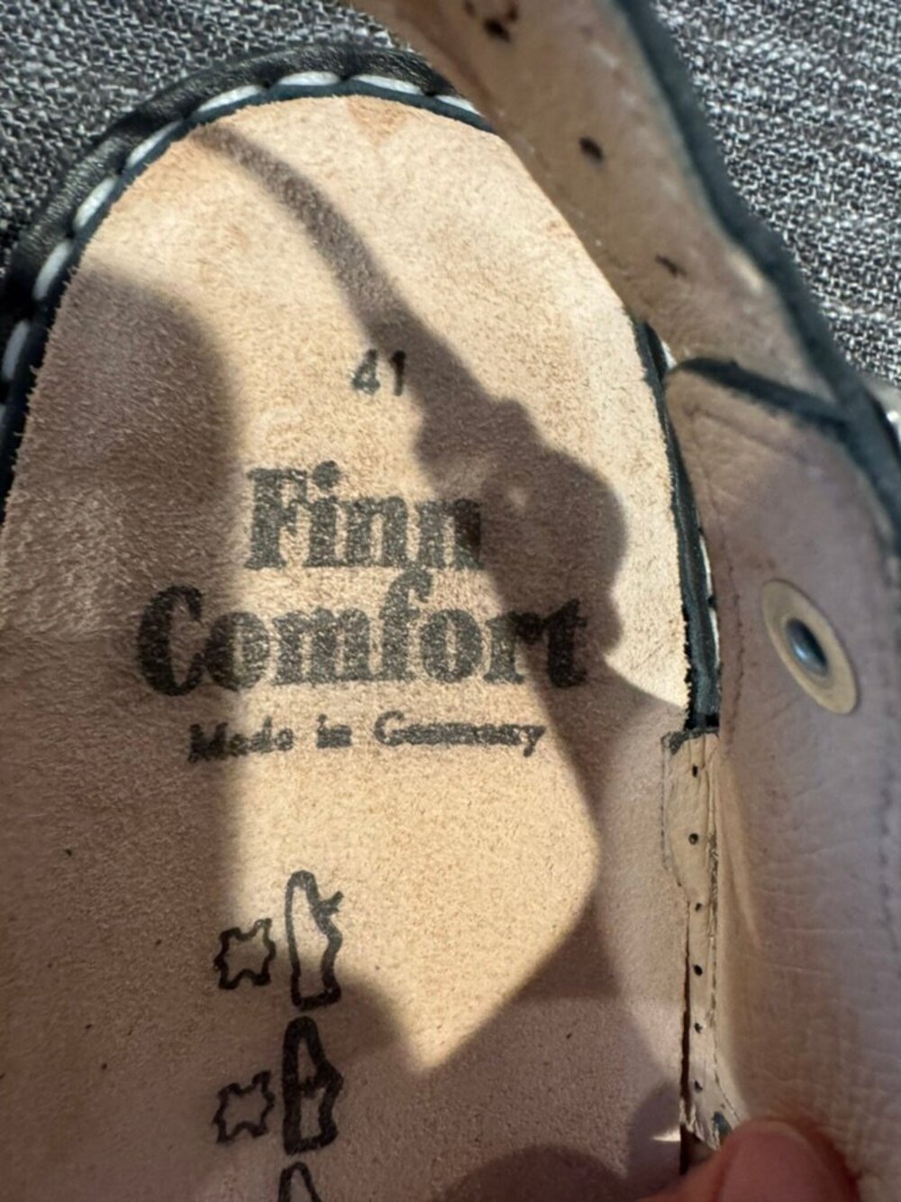 Finn Comfort Gomera Metallic Pewter Leather Sandals Women 10–10.5 EU 41 Like New - Picture 8 of 9